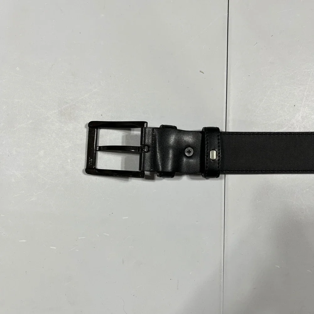 Shelton‎ & Green London Mens Black Leather Dress Belt Gunmetal Buckle Large